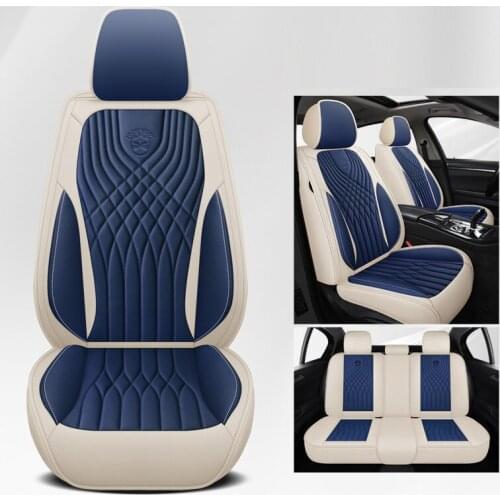 Car Seat Cover Front/Rear Vehicle Cushion Not Moves Universal Pu Leather Beige/Black Non-Slide For Dacia Sandero M8 X45