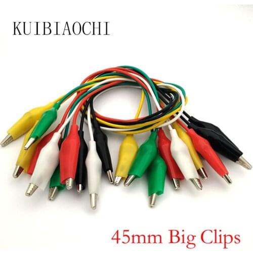 Double-ended crocodiles clips 45MM 5 Colors for Text crocodiles with cable finder for test leads crocodile clips electrical