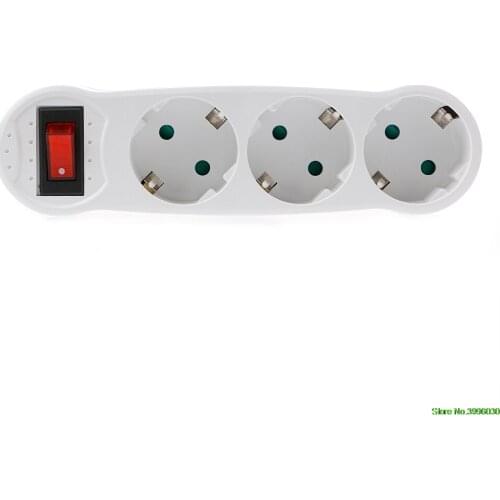 16A European Type Conversion Plug 1 TO 3 Way EU Standard Power Adapter Socket EU standard