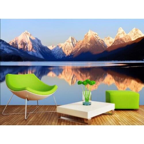 Custom photo 3d wallpaper Non-woven mural wall sticker Sea day mountain mirror painting 3d landscape wallpaper room