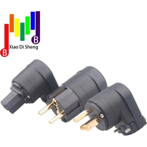 Hi-end Hifi Audio Pure copper plating gold Electrical AC Female Male US IEC EU British Connector plug DIY Cable