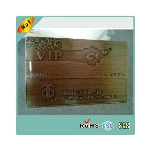 Customized Etching Brushed Surface Copper Metal VIP Cards