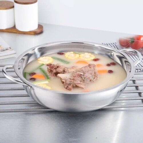 30CM Stainless Steel Hot Pot Induction Cooker Home Kitchen Cookware Cooking Pot Ruled Compatible Soup Stock Pots