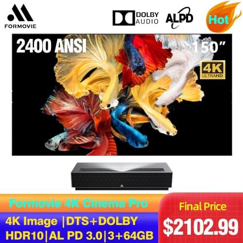 Original Xiaomi Fengmi 4K Cinema Pro Laser Projector TV 3GB DDR4 64GB eMMC Projection TV 2400ANSI Home Heatre 150inch