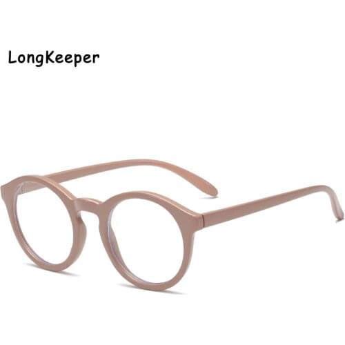 Matte Coffee Frame Blue Rays Blocking Computer Gaming Glasses Frames Men Women Vintage Small Round Anti Blue Light Spectacles
