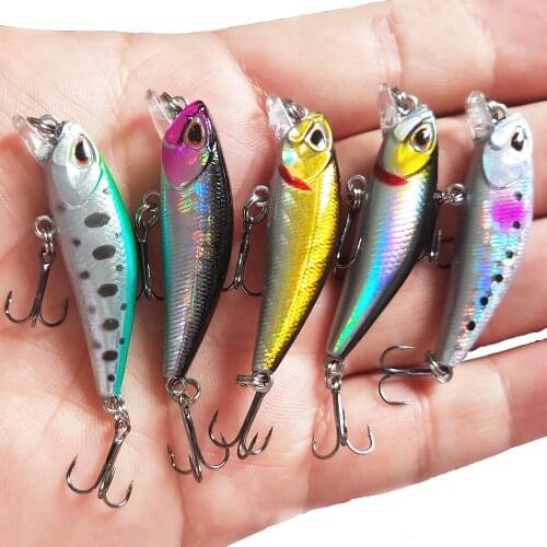 Trout Fishing Micro Lure 45mm 3.5g Stream Sinking Minnow Bait Trulinoya Mini Artificial Wobbler Sink Shad for Bass trout Fish