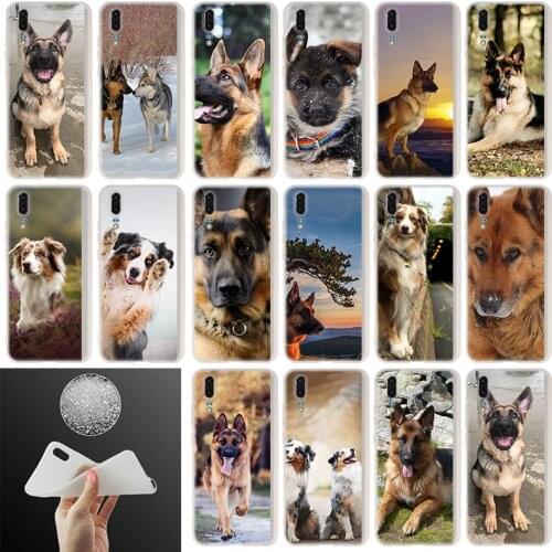 Soft silicone Case For Huawei P40 P30 P20 Pro P10 Plus Lite P Samrt Z 2019 E 2020 german shepherd dog