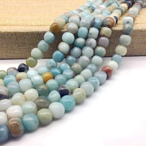 Natural Multi Color Amazonite Stone Beads Nugget 9-10 mm Spacer Beads DIY Jewelry Making Supplies