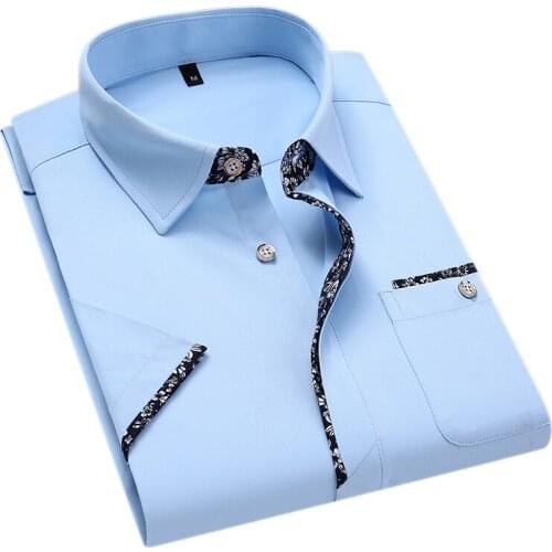 2021 Summer New MenS Lace Short-Sleeved Shirt Classic Business Casual Loose Large Size Thin Shirt Male Trendy Fashion Brand Top