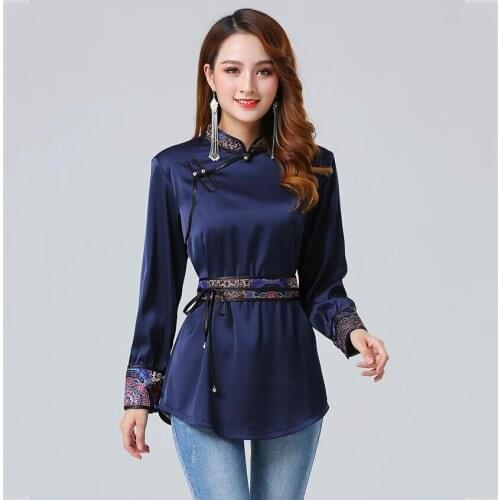 Monglian clothing female robe classical women tang suit style jacket oriental costume traditional asia ethnic clothing