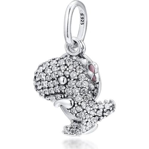 Fits Pandora Bracelet Sterling Silver 925 Charm Bead Dinosaur and Butterfly Charms Beads DIY Jewelry Making Women Accessories