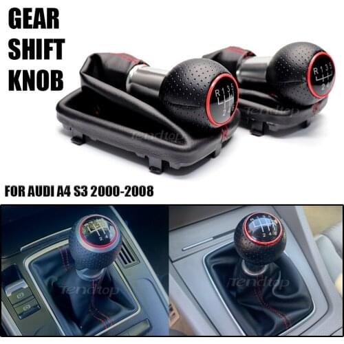 12mm For Audi AUDI A4 B6 B7 2002-2008 5 / 6 Speed Manual Stick Lever Gear Shift Knob Shifter Gaitor Boot Car Assessories