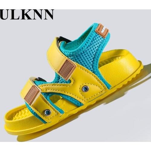 ULKNN Baby Summer Sandals Outdoor Non-slip Soft Bottom 2021 New Spring Girls Cartoon Beach Shoes Boys Breathable Mesh Sandals