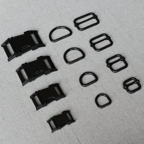 20 Sets 15mm 20mm 25mm 32mm Black DIY Dog Collar Emboitement Zinc Alloy Buckle Adjust Buckles Sewing Backpack Straps 3S-LXK-h