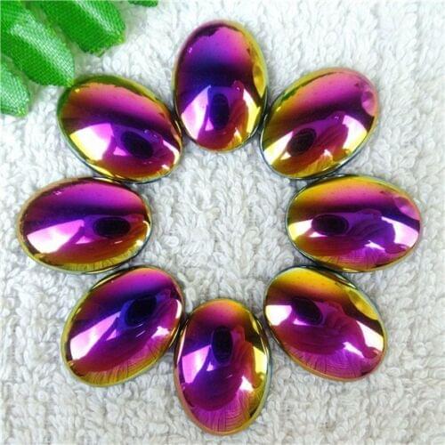 10pieces/lot) Wholesale Natural colorful Hematite Oval CAB CABOCHON 25x18x7mm yl32010