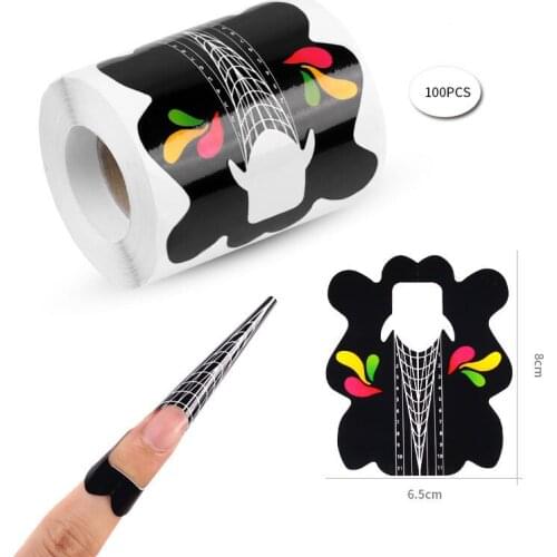 100pcs/lot Nail Extend Sticker Paper For UV Gel Polish Self -Adhesive Nail Form Sticker Guide Gel Acrylic Tips Manicure Tools