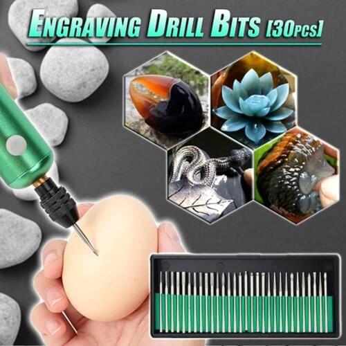 30PCS Diamond Grinding Head Grinding Needle Set Engraving Drill Bits Practical Portable Durable Tools