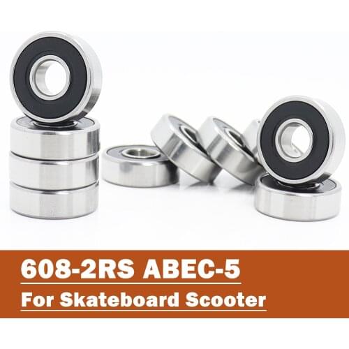 608RS Bearing 8*22*7 mm ( 10 PCS ) ABEC-5 Skateboard Scooter 608 2RS Ball Bearing Miniature Skate Roller 608-2RS 608 RS Bearings