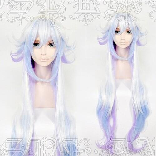 Anime FGO Fate Grand Order Cosplay Wig Servant Caster Merlin Mixed Colors Long Heat Resistance Synthetic Wig +Wig Cap