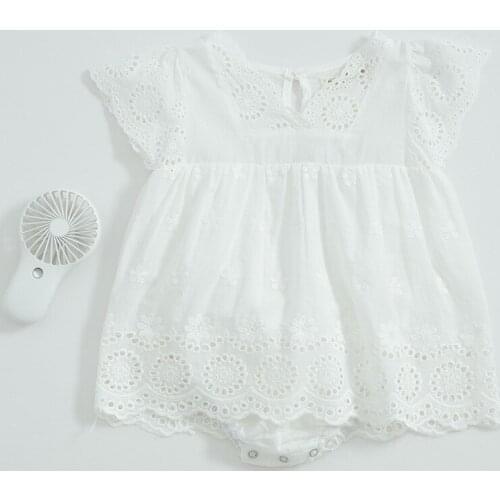 White newborn baby dress cozy ruffles lace tutu dress baby First communication costumes toddler girls clothing summer