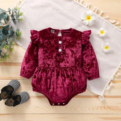 Baby Girl Bodysuit Toddler Fall Clothes Baby Girl Romper Newborn Girl Clothes New Born Clothing Red Ruffle Cute Autumn Winter