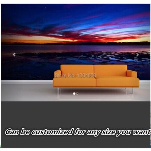 Free shipping custom large living room bedroom 3D TV background wall mural wallpaper Sunset Beach Wall Murals