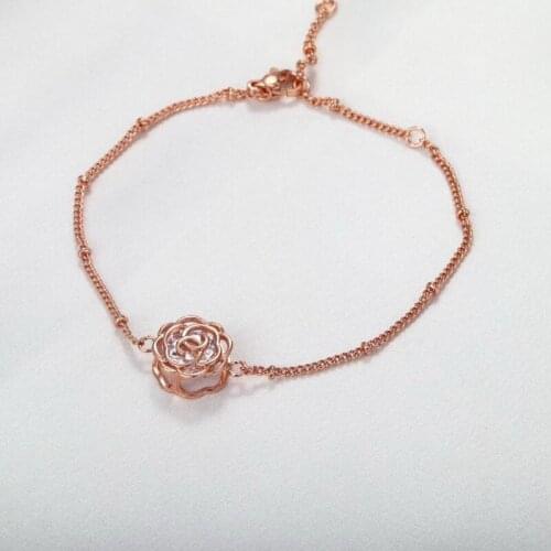 Iutopian Rose Flower Bracelet 18K Gold Plated Don't Allergy Party Jewelry #UH151