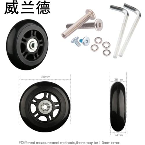 Replace The Luggage Wheels with Repair The Fashion Trolley Case Unicycle Accessories Can Flexibly Rotate 80*24mm Luggage Wheels