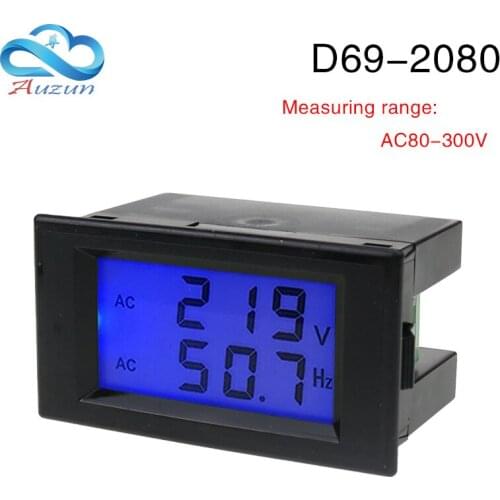 D69-2080 220V 380V 50Hz LCD digital display voltmeter frequency meter head ac80-300v