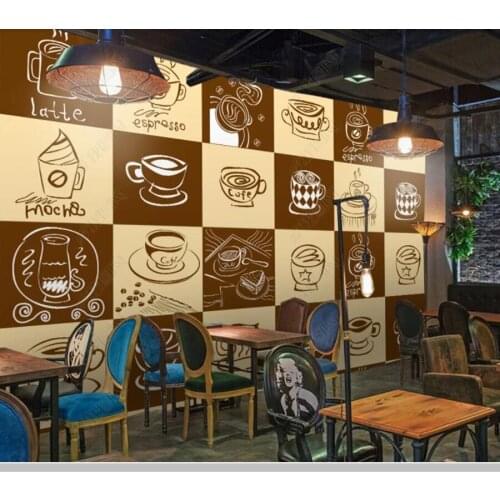 Custom Coffee shop decorative painting 3d wallpaper,living room kitchen cafe bar restaurant mural wall decoration