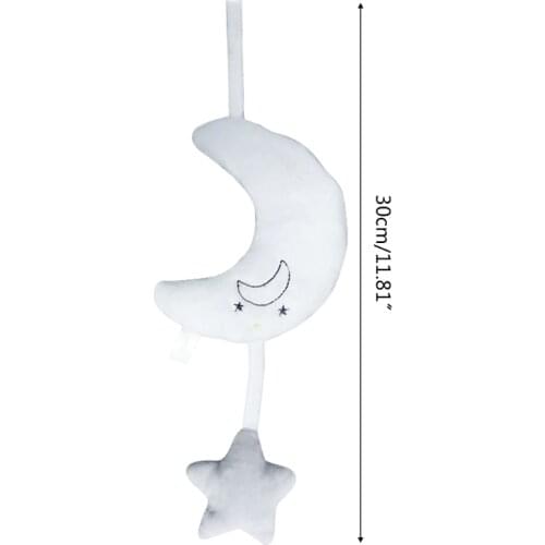 Baby Stroller Plush Clouds/Moon/Star Rattle Infant Crib Musical Doll Hanging Toy Q6PD