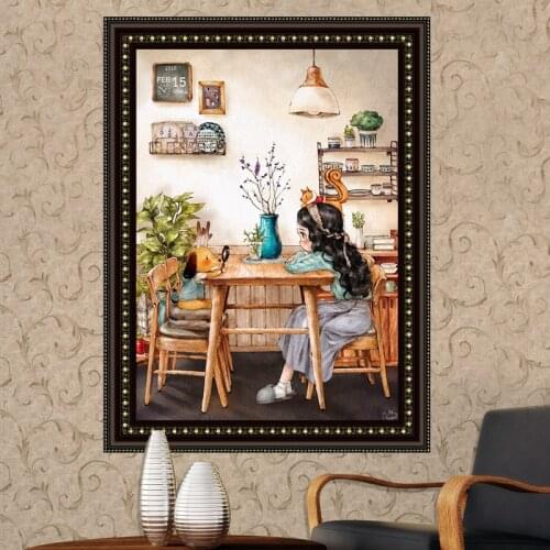 Forest Girl Diary Embroidery Cartoon Needlework Crafts Fors 14CT Counted Unprinted DIY Cross Stitch Kits Handmade Arts Decor