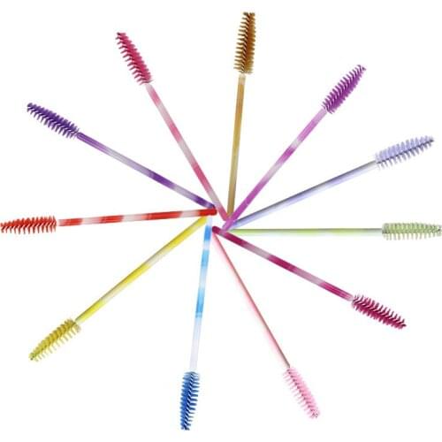 Hot100pcs colorful Eyelash Extension Disposable Eyebrow brush Mascara Wand Applicator Spoolers Cosmetic Brushes Set makeup tools