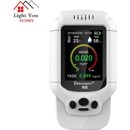 Temperature Humidity Meter Gas Analyzer Home Protection Air Quality Monitor HCHO TVOC Detector