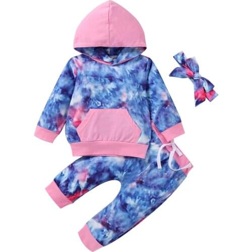 Baby Girl Clothing Set Pink Patchwork Kids Hoodies Pants Baby Boy Pullover Infant Casual Outfits Winter Spring Newborn Clothes