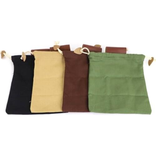 ​Leather Canvas Pouch Multifunctional Outdoor Garden Foraging Bag Jungle Fruit Picking Storage Bags for Hiking Camping Fishing