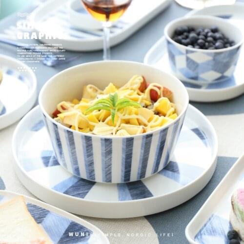 Creative Rice Bowl Simple Nordic Style Cute Ramen Soup Instant Noodles Bowl Kitchen Storage Bol Japonais Dinnerware DI50W