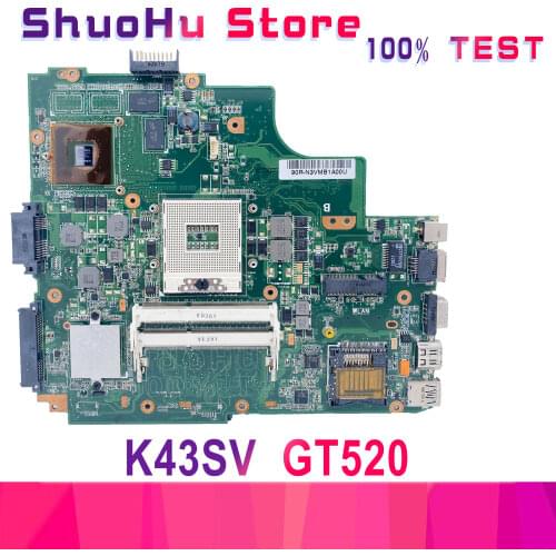 KEFU K43SV Motherboard For ASUS K43SM K43SJ A43S K43SV Laptop Motherboard Tested 100% work original Mainboard GT540M