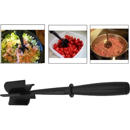 Multifunctional Heat Resistant Meat Masher Plastic Hamburger Chopper Ground Meat Chopper Utensil Non Stick Cookware