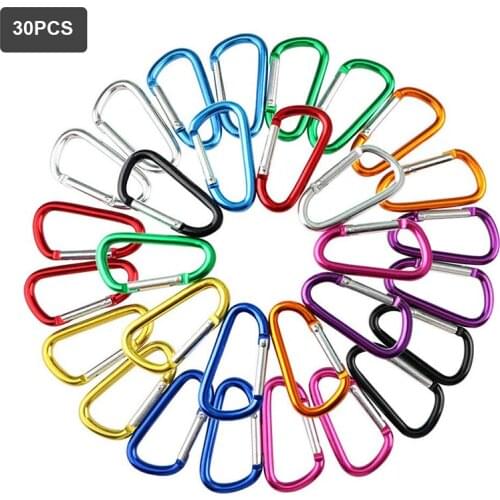 Practical 30 Piece 5 CM Key Holder Set Aluminum Alloy Clip Lock Hook Carabiner Key Holder Set Aluminum Alloy Clip Lock Hook