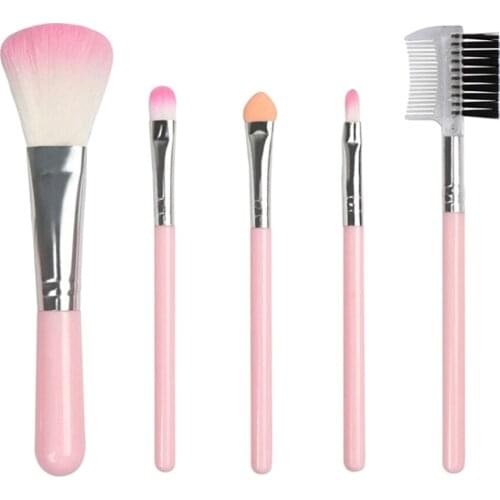 5 Pieces Fluffy Makeup Brushes Set Eyeshadow Applicator Cream Blending Brush Kit Makeup Tools Make-up Toiletry Kit