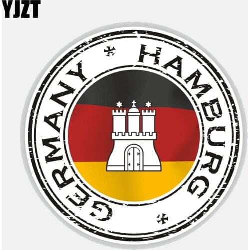 YJZT 11.5CM*11.5CM Car Window DecalRound Germany Hamburg Helmet Car Sticker 6-2705