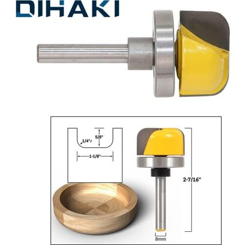 8mm Shank Bowl Router Tray Bit Carbon Steel Alloy Wood Cutting Tool Industrial Grade Blade Drill Cutter For Composition Material