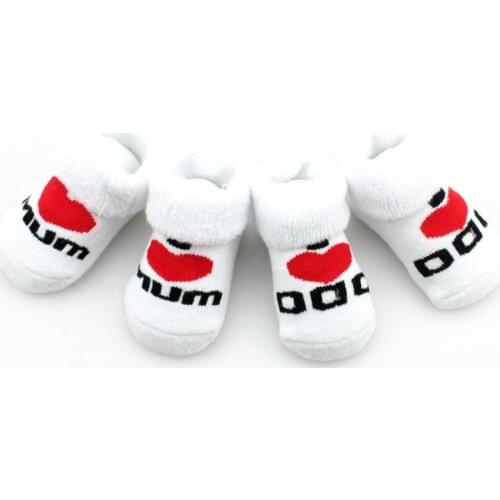 Baby Socks Cotton Mini Cute Girls Boys Love Dad Love Mum Newborn Kids Socks Toddler Baby Floor Bedding Socks Baby Cheap Stuff