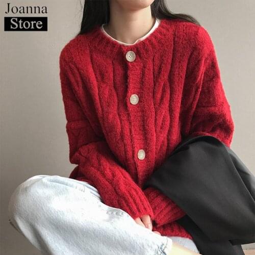 Spring New Knitted Short Jacket Women O-Neck Long Sleeve Single-Breasted Hemp Pattern Vintage Coat White Plus Size Loose Clothes