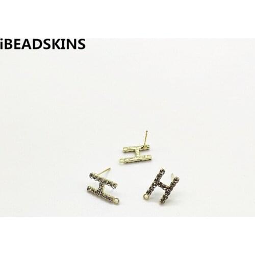 New arrival! 15x9mm 100pcs Rhinestone Claw chain H-shape Earrings Studs for Necklace,Earrings parts,hand Made Jewelry DIY