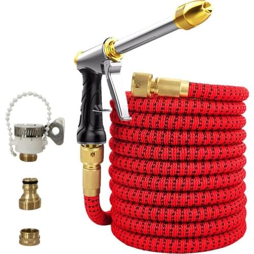 New Watering Irrigation Flexible Expandable Magic Hose Garden Pipe with Spray Water Gun High-Pressure Car Wash Cleaning Tools