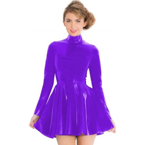 Plus Size Dress Women Mini Dress Turtleneck Long Sleeve Back Zipper Pleated Bodycon Sexy Dresses Club Wear Party Beach Vestidos