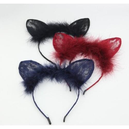 Hair bands harajuku Cat ears lolita animal ears hair band harajuku lovely cos lolita head trim clip kc express gothic ears