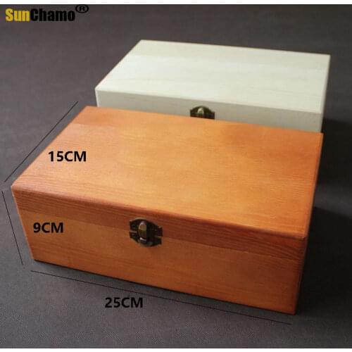 Rectangular clamshell wooden box wooden storage box jewelry box 25*15*9cm